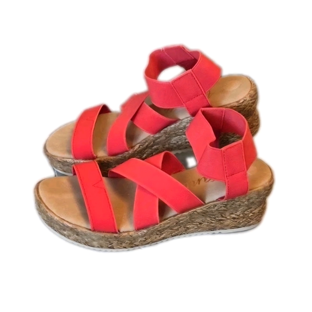 Avanti Sandals Stretch Strappy Coral Pink Women's Size 8